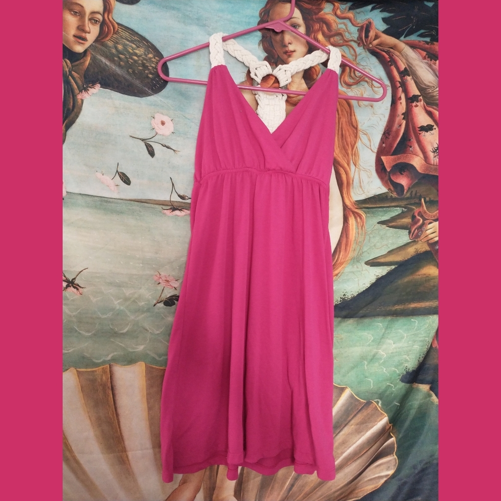 BOHO PINK ROPE BACK DRESS